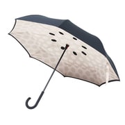 長傘 メンズ 晴雨兼用 二重傘 ドット アーモンド 61cm EF-UM01DBBK