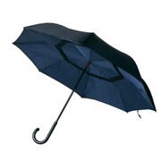 長傘 メンズ 晴雨兼用 二重傘 ネイビー 57cm EF-UM01NVBK