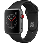 Apple Watch Series 3 (GPS + Cellularモデル) - 42mm スペースグレイアルミニウムケース と ブラックスポーツバンド MQKN2J/A