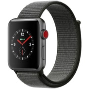 Apple Watch Series 3 (GPS + Cellularモデル) - 42mm スペースグレイアルミニウムケース と ダークオリーブスポーツループ MQKR2J/A