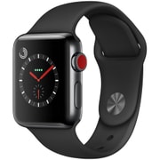 Apple Watch Series 3 （GPS + Cellularモデル） - 38mm スペースブラックステンレススチールケース と ブラックスポーツバンド MQLW2J/A