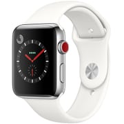 Apple Watch Series 3 (GPS + Cellularモデル) - 42mm ステンレススチールケース と ソフトホワイトスポーツバンド MQLY2J/A