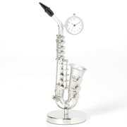 置時計 ミニチュアクロックコレクション サックス 楽器 シルバー C3336