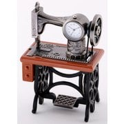 置時計 ミニチュアクロックコレクション 足踏み式ミシン ブラウン C3568-BR