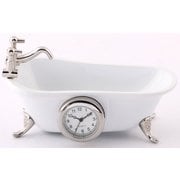 置時計 ミニチュアクロックコレクション バスタブ ホワイト C3590-WH