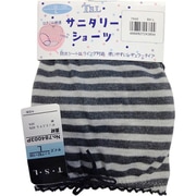 生理用ショーツ サニタリーショーツ ブラック×グレー ボーダー Lサイズ