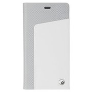 SB-IA17-FPSE/WH [iPhone X 手帳型ケース ホワイト×ライトグレー]