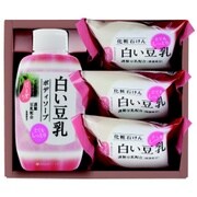 SWG-10 白い豆乳ボディソープセット 石鹸3個＋ボディソープ1本