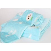 白い長草くんの毛布 2m×1.8m（青）