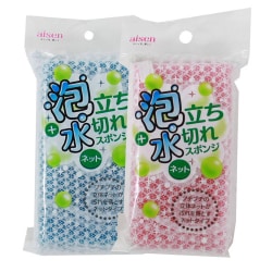泡立ち水切れスポンジ ネット 2個入