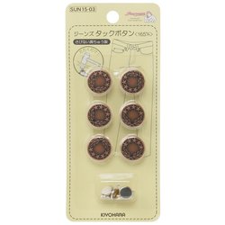 GFSUN15-03 [ジーンズタックボタン 16.5mm 6組 オリーブ]