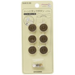 GFSUN15-26 [ジーンズタックボタン 17mm 6組 アンティックゴールド]