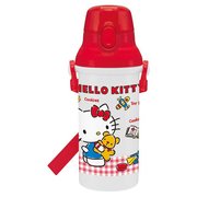 キャラクターグッズ PSB5SAN 食洗機対応 直飲みプラワンタッチボトル 480ml ハローキティ ギンガムチェック