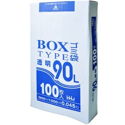 ポリ袋 透明 90L 100枚入 厚さ0.045mm 箱入タイプ BL-93