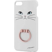 iPod Touch リング付シェルカバー 白ネコ AVA-T17PVRJWH