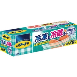 ジッパー付き食品保存バッグ リード冷凍も冷蔵も新鮮保存バック M 20枚
