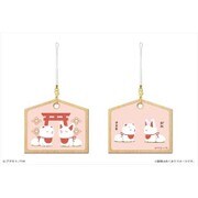 「タヌキとキツネ」 木製ストラップ 01