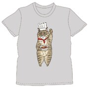 YD-0442 世にも不思議な猫世界 半袖Tシャツ 洋食ハルオ/ヘザーグレー [キャラクターグッズ]