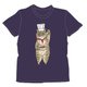 YD-0443 世にも不思議な猫世界 半袖Tシャツ 洋食ハルオ/ネイビー [キャラクターグッズ]