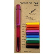 スペース 万年筆&インクカートリッジ10色セット(F) パープル×ピンク VP-31700182ST