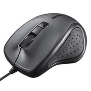 有線マウス USB接続式 BlueLED 5ボタンタイプ 速度切替 静音 ブラック BSMBU308BK