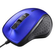 有線マウス USB接続式 BlueLED 5ボタンタイプ 速度切替 静音 ブルー BSMBU308BL