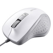有線マウス USB接続式 BlueLED 5ボタンタイプ 速度切替 静音 ホワイト BSMBU308WH
