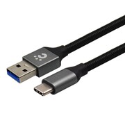 Type-C USB Cable 100cm (Extra strong nylon braided) ブラック CHE-249-BK