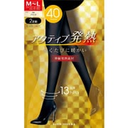 ゾッキアクティブ発熱タイツ 2足組 ML ブラック 40デニール