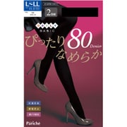 ぴったりなめらかタイツ 2足組 LL ブラック 80デニール