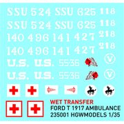 HGW235001 [T型フォード 1917 救急車用データステンシルデカール 1/35 デカール No.1]