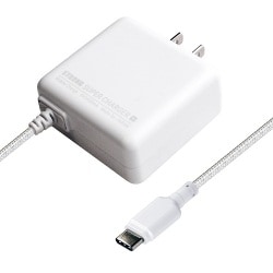 AC充電器 Type-C STRONG USB-Cケーブル一体型 1m 3A 強靭ケーブル 収納式プラグ採用 ホワイト AJ-553