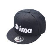 ima フラットバイザーキャップ ブラック×ホワイト [フィッシングキャップ]
