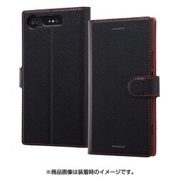 RT-RXZ1ELC1/BR [Xperia XZ1 手帳型ケース シンプル マグネット ブラック/レッド]