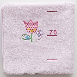 17-1 身長が測れるタオル バスタオル ピンク お花