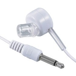 片耳モノラルイヤホン 直径3.5 ストレート型 ラジオ用 1m ホワイト EAR-B351-W