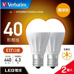 三菱ケミカルメディア LED電球 Verbatim LDA4L-E17-G/LV4 電球色 [管理:1100049363]