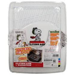 7503-01CL [車用収納ボックス スヌーピー フライングスヌーピー 軽/普通車用 マルチトレイ 35.5×28×3.5cm クリアー]