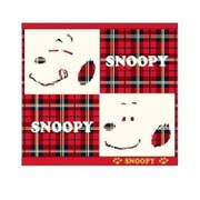 SNOOPY ミニタオル ガーゼチェック レッド [キャラクターグッズ]