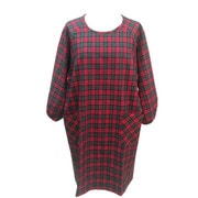 割烹着 かっぽう着 タータンチェック 208 赤/緑系