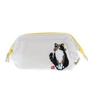 CW-822-69 ぽこぽこみやけさん ワイヤー入りポーチ ナチュラル [ぽこぽこみやけさん ワイヤー入りポーチ]