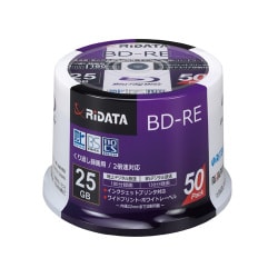 繰り返し録画用ブルーレイディスク 25GB 50枚 BD-RE130PW 2X.50SP D