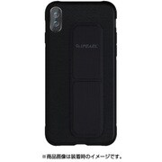 C-IPC8C02-01B502 [スタンド・グリップ機能付 PUレザーケース iPhone X Leather Grip Case ブラック]