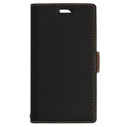 3647XZ1C [Xperia XZ1 Compact 薄型手帳ケース サイドマグネット SLIM FIT CASE ブラック×ダークブラウン]