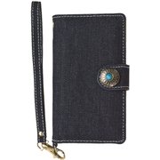 3761XZ1C [Xperia XZ1 Compact 手帳型ケース デニムコンチョ ハンドストラップ付き ブルー]