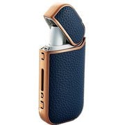電子タバコアクセサリ iQOS(アイコス)用 レザーカバー ブルー×ピンクゴールド ET-IQUCMBU