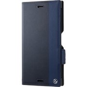 SB-SA62-SDFB/NV [Xperia XZ1 ケース Softbank SELECTION RILEGA Bicolor Stand Flip ダークブルー×ネイビー]