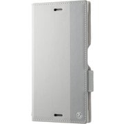 SB-SA62-SDFB/GL [Xperia XZ1 ケース Softbank SELECTION RILEGA Bicolor Stand Flip ライトグレー×グレー]