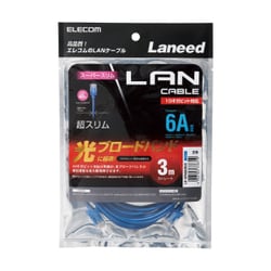 LANケーブル カテゴリー6A準拠 スーパースリム ヨリ線 ブルー 3m LD-GPASS/BU3