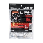 LANケーブル カテゴリー6A対応 やわらか ヨリ線 ホワイト 3m LD-GPAYC/WH3